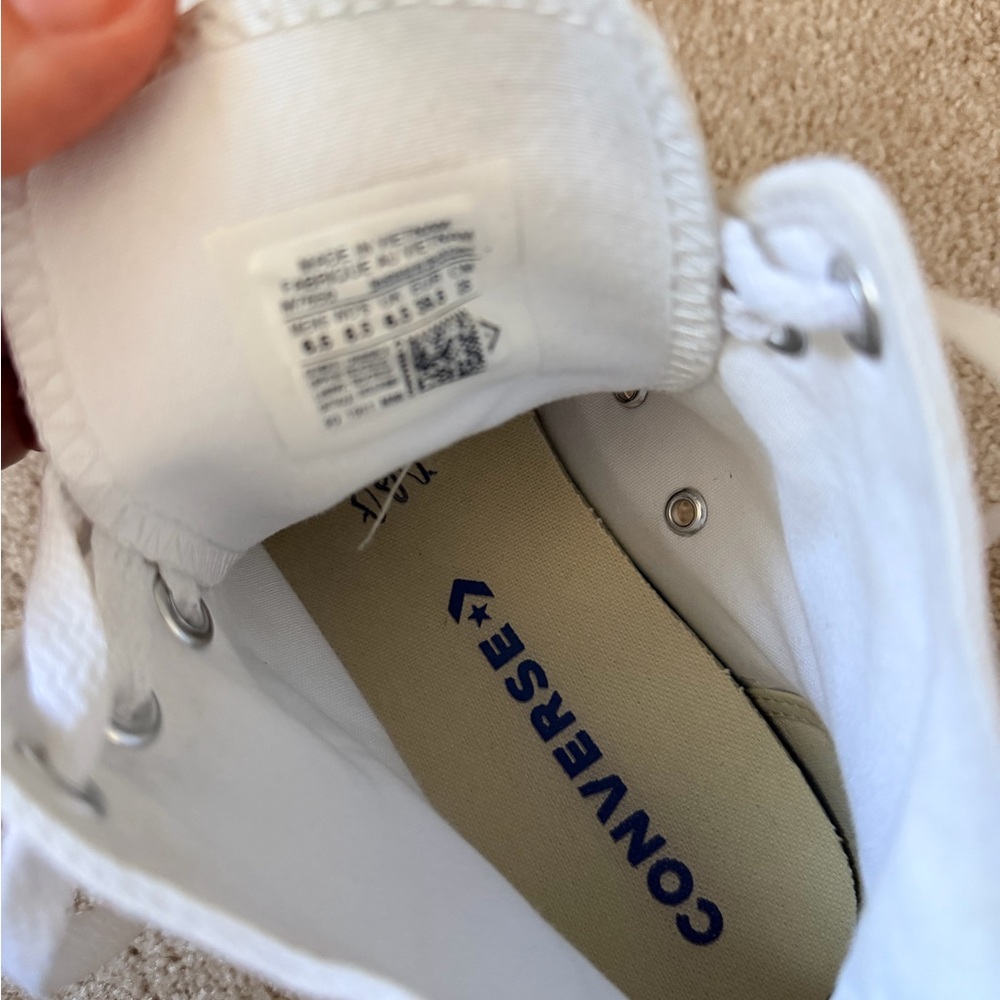 Converse White Canvas High-Tops - Picture 3 of 6